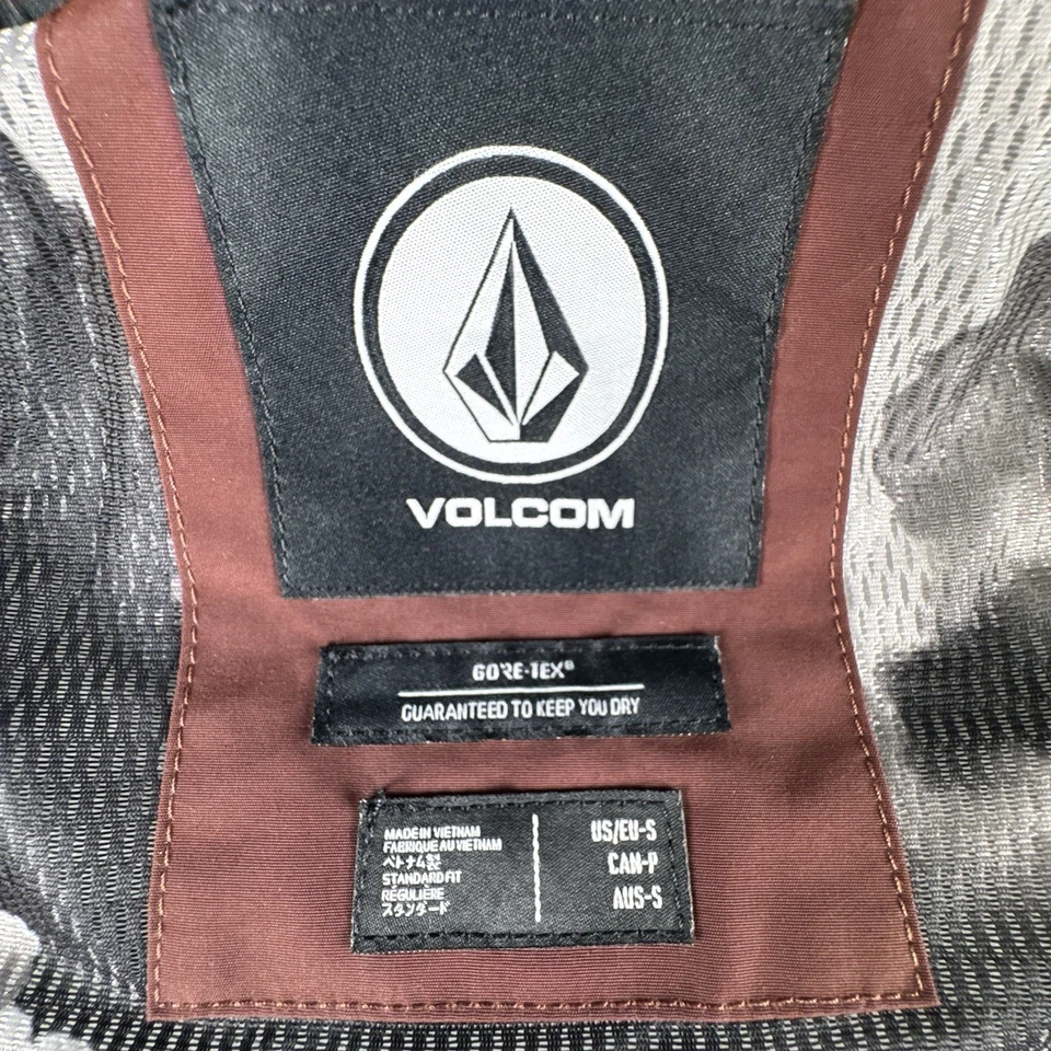 Volcom Gore Tex Jacket Mens S Red Waterproof Hooded Snow Lightweight Camo - Image 3 of 4