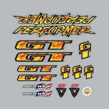 1993 GT BMX - Performer Decal set - For Blue frame