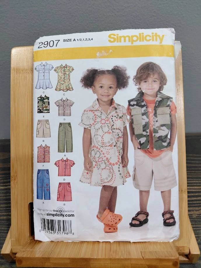 Simplicity 2907 Toddler Pants Shorts Dress Shirt Vest 1/2 1 2 3 4 Pattern - Image 3 of 4