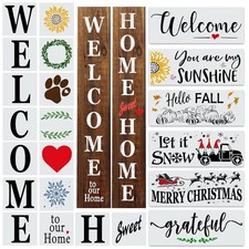 22PCS Large Letter Welcome Stencils for Painting on Wood - 22 Welcome Set