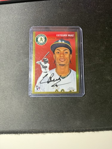 2023 Topps Chrome Platinum Anniversary - Esteury Ruiz #51 Gold Refractor /50