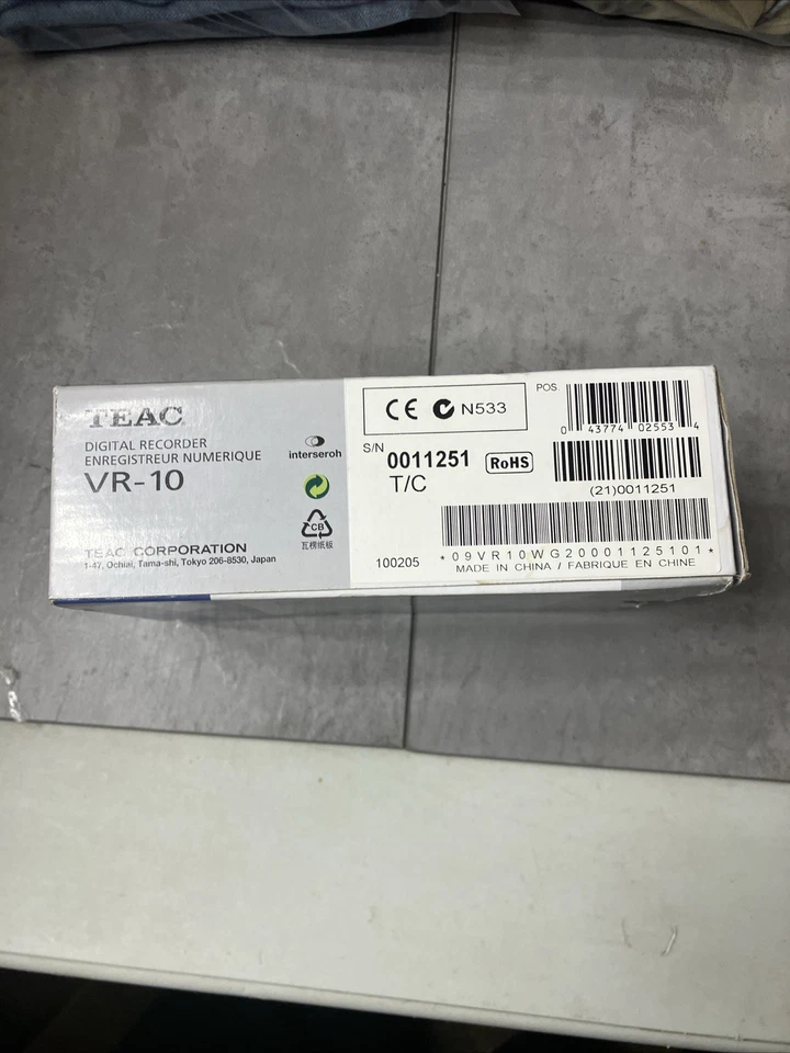 Teac VR-10 Handheld Digital PCM Recorder Voice Sound Gray Portable Audio Mic USB - Image 2 of 4