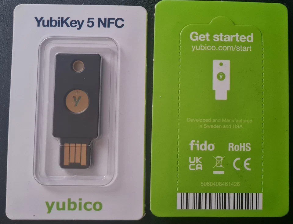 YubiKey 5 NFC USB-A Security Key 2FA FIDO2 U2F Smartcard Yubico - Bild 1 von 1
