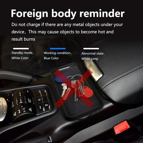 15W Wireless Car Phone Charger Black Charging Mat For 2011-2017 Porsche Cayenne - Foto 5 di 12
