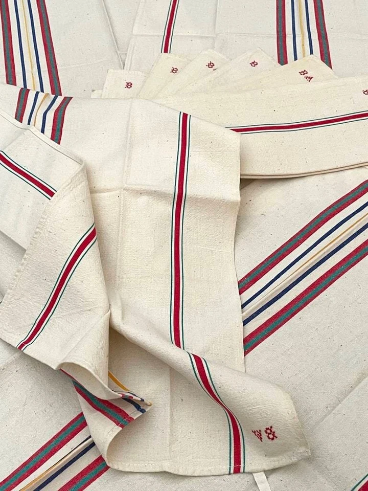 Torchons en métis - VENDUS À L'UNITÉ - Années 50/60 - Chiffre B ou BA - Ref 2256 - Photo 4/4