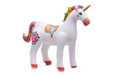 Life-Size 40" long Inflatable unicorn rainbow party decorations Jumbo