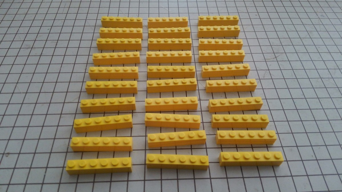 30x LEGO Yellow Standard Brick 1 x 6 studs Town City Building