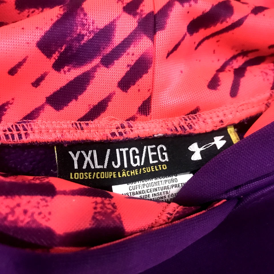Sudadera con Capucha Under Armour Storm Juvenil Talla XL Púrpura y Rosa Neón Escuela de Atletismo Foto 3 de 4