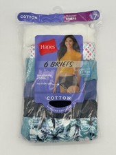 NEW HANES TAGLESS BRIEFS SZ 7 WOMEN'S BREATHABLE Cotton Underwear 6 PACK 1927