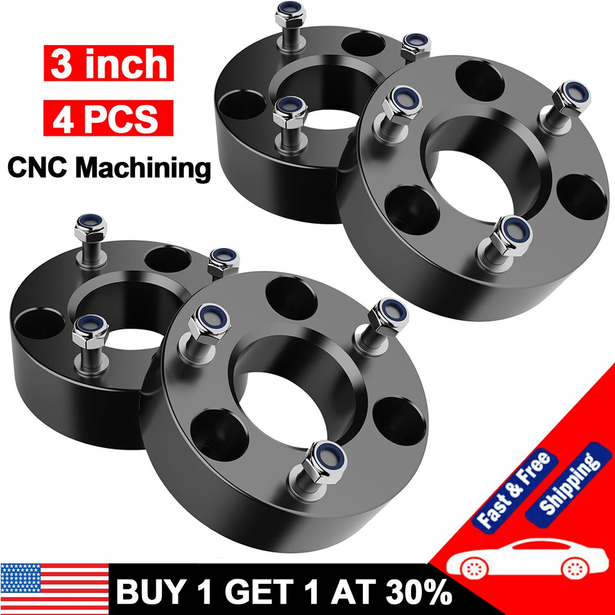 3" Front Leveling Lift Kit For 2006-2022 Ram 1500 4WD & 2005-2011 Dakota 2WD – Aluminum, Black