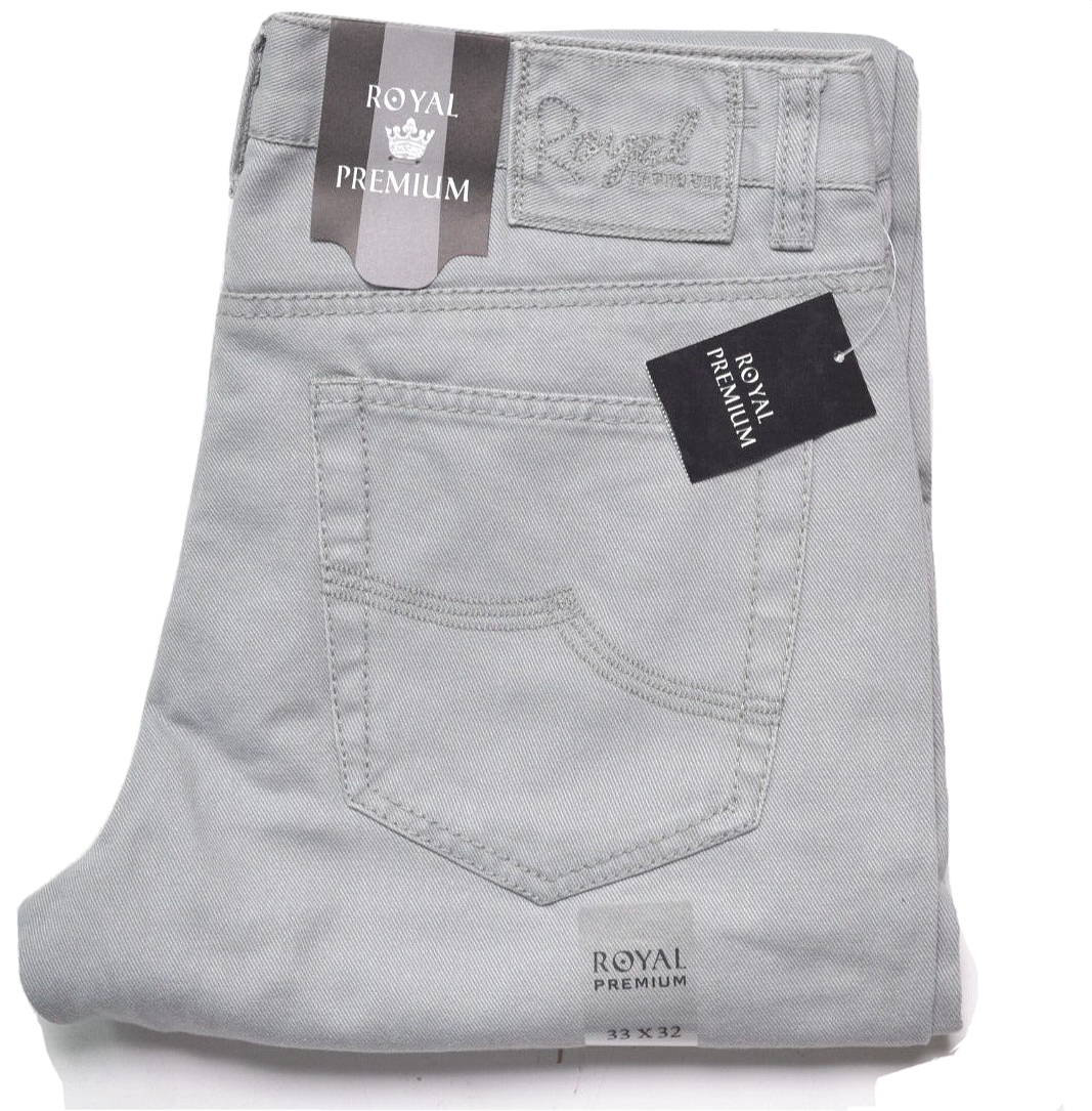 Royal Premium Mens Jeans Skinny Slim Straight Fit Gray Denim 32