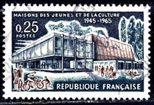 TIMBRES DE FRANCE. N° 1448  MAISONS DES JEUNES   OBLITERE SCAN CONTRACTUEL