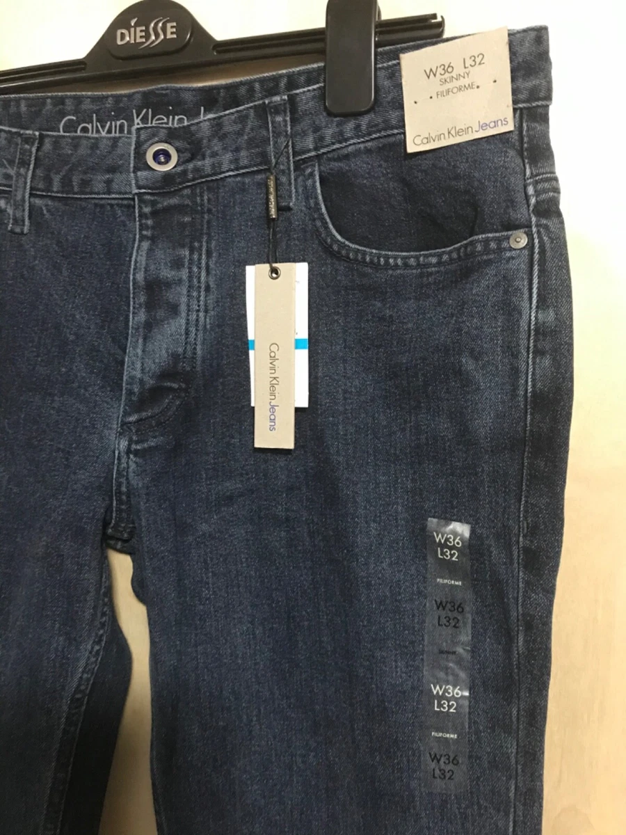 Para hombre Calvin Klein Jeans ajustados Filiforme nuevos con etiquetas 36x32 Precio de venta sugerido por el fabricante 98