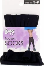 Brand New 3 Pairs Womens L'eggs Leggs Black Dress Trouser Socks Shoe Size 5-9