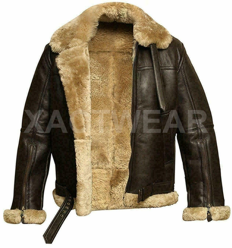 Men RAF B3 Aviator Pilot Bomber Fur 