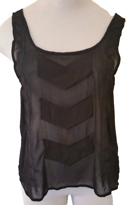 Minkpink Cami Tank Top Women's XS Sheer Sleeveless Chevron Design Front Nice