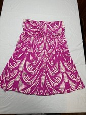 Lane Bryant Dress Pink Colorful Smocked Strapless SZ 18 / 20 Brushed