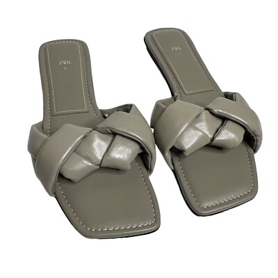 zara beige flat sandals
