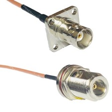 RG316 BNC Flange Female to N FEMALE BULKHEAD RF Cable Rapid-SHIP LOT