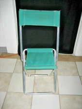 collapsible folding canvas aluminum frame camping chair, 32" high
