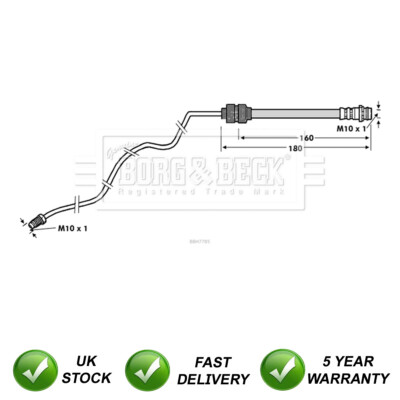 Brake Hose Rear Left Inner SJR Fits Ford Mondeo S-Max Galaxy 6G912282BH