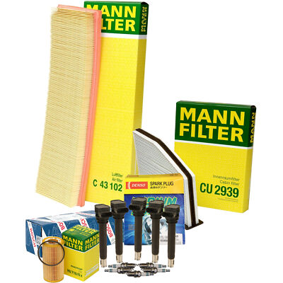 Mann Filters Bosch 5 Coils Denso 5 Iridium Power Spark Plugs Tune Up Kit For VW