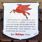 VINTAGE 1947 DATED MOBILGAS 12.5” PORCELAIN GAS OIL SIGN MOBIL PLEDGE
