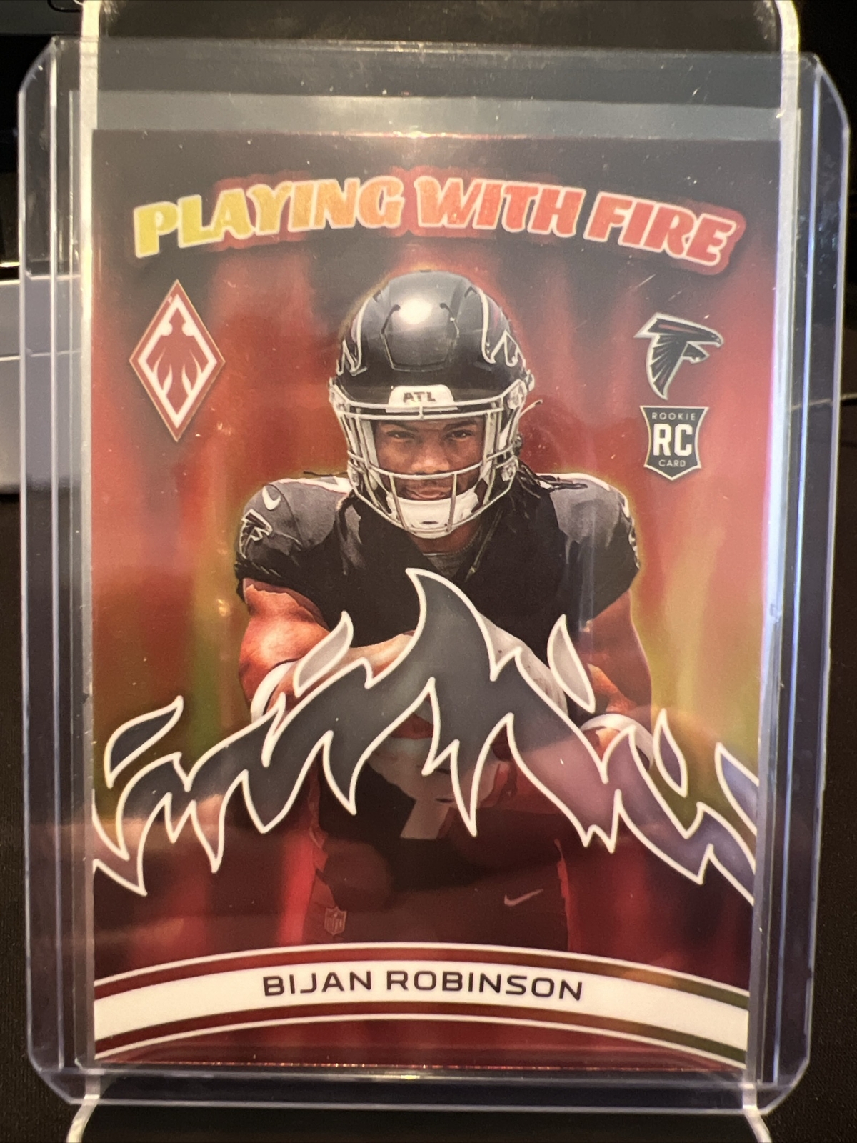 2023 Panini Phoenix Bijan Robinson Playing With Fire Rookie RC #PWF-3 Falcons