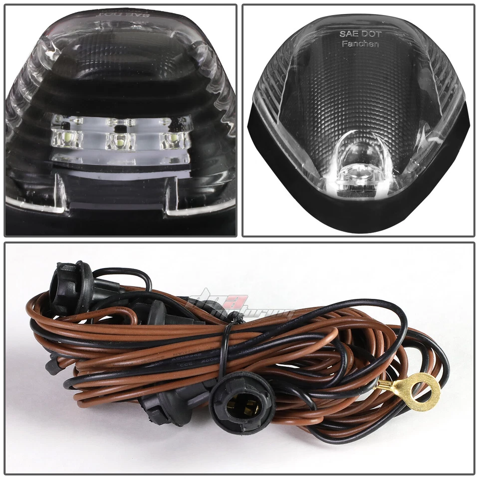 PARA CAMIÓN 99-16 F250-F550 5X CABINA NEGRA TECHO ÁMBAR LED LUZ MARCADORA + ARNÉS Foto 4 de 4