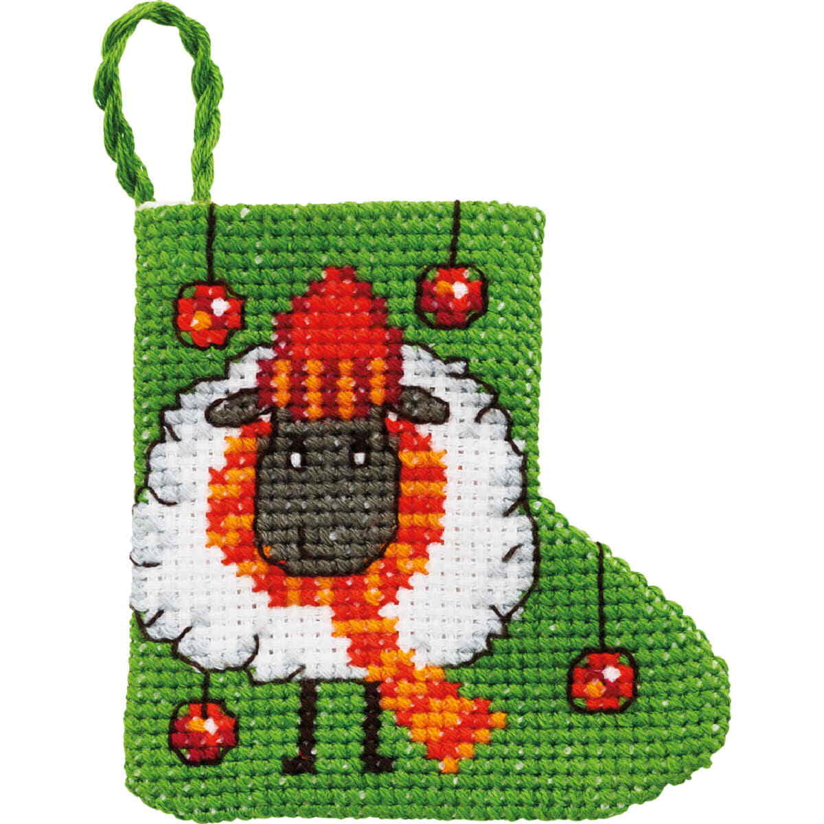 Permin counted cross stitch kit stocking mini ""Sheep"", 7x7cm, DIY