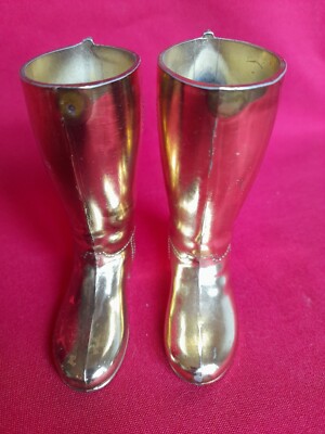 Paar Vintage Messing Stiefel - Ornament Briefbeschwerer Sammlerstück