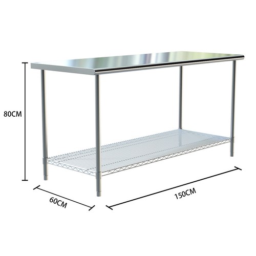 Stainless Steel Wire Shelf Work Table Food Prep Commercial Kitchen Work Bench UK - Picture 21 of 47