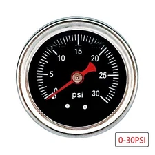 Universal Fuel Pressure Gauge Liquid 0-30psi Oil Pressure Gauge 1/8" NPT
