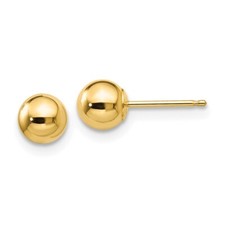 5mm 14K Yellow Gold Polished 5mm Ball Stud Post Earrings