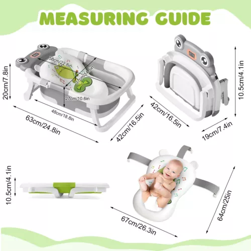 Foldable Infant Baby Bath Tub Collapsible Newborn Saftey Portable Shower Bathtub - Picture 19 of 19