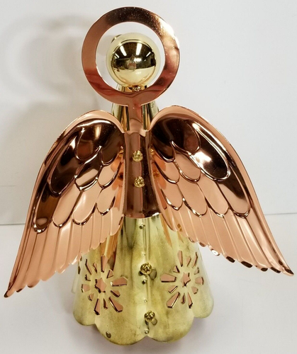 Vtg Home For The Holidays Brass & Copper Angel Plays O Holy Night - Picture 11 of 22