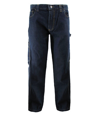 Men's Classic Fit Carpenter Work Jeans Hammer Loop Cotton Denim Pants