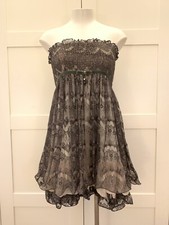 Cecico Gray Lace Strapless Dress - Medium