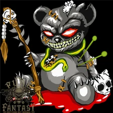 Voodoo Doll Skull Koala Bear Spirits Halloween Mens Cotton T-Shirt Tee Top