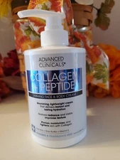 Advanced Clinicals ~ COLLAGE + PEPTIDE 🔵 Firming Face & Body Cream 15 oz