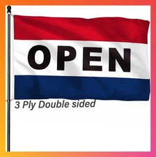 3x5 Heavy Duty Double Sided Polyester Open Flag Business Sign Outdoor Banner