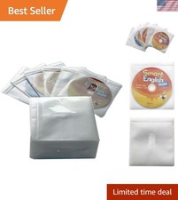 Compact 100PCS CD Storage Sleeves - Double-Sided, Moisture Resistant Protection