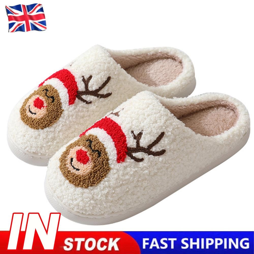 SAOLA Pantofole da interno sfocate natalizie suola spessa alce forniture per la casa (36 37)