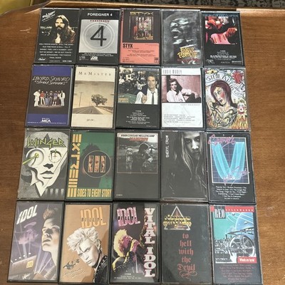 20 CLASSIC Mostly ROCK- 80 & 70s Vintage Cassette Tape Lot Bob segar Billy Idol 