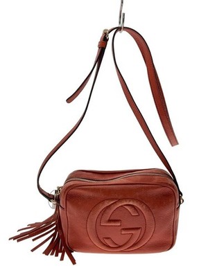 Gucci Shoulder Bag Leather Red 308364 Used