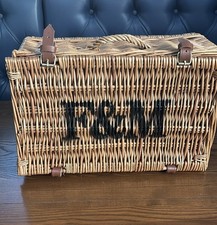 GENUINE Fortnum and Mason F&M Picnic Storage Wicker Hamper Basket 42cmx26cmx19cm