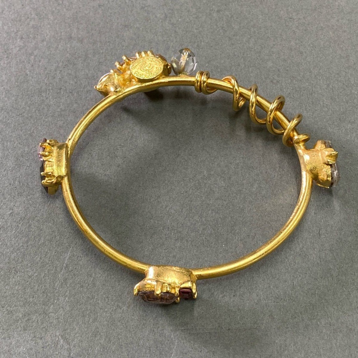 Christian Lacroix Gold Stone Bangle Bracelet Women Used