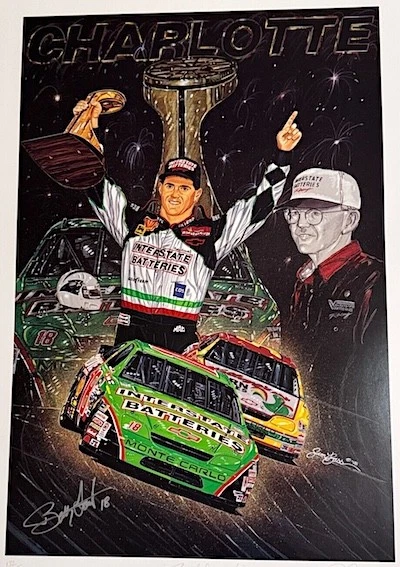 Bobby Labonte 1995 Coca-Cola 600 Win -limited edition signed Sam Bass print