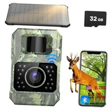 Solar Trail Camera 48MP 30FPS, WiFi Bluetooth Game Camera with Motion Grey