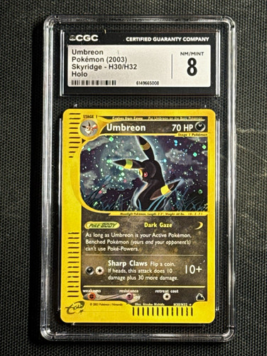 CGC 8 Umbreon Holo Rare H30/H32 Skyridge 2003 English Pokemon